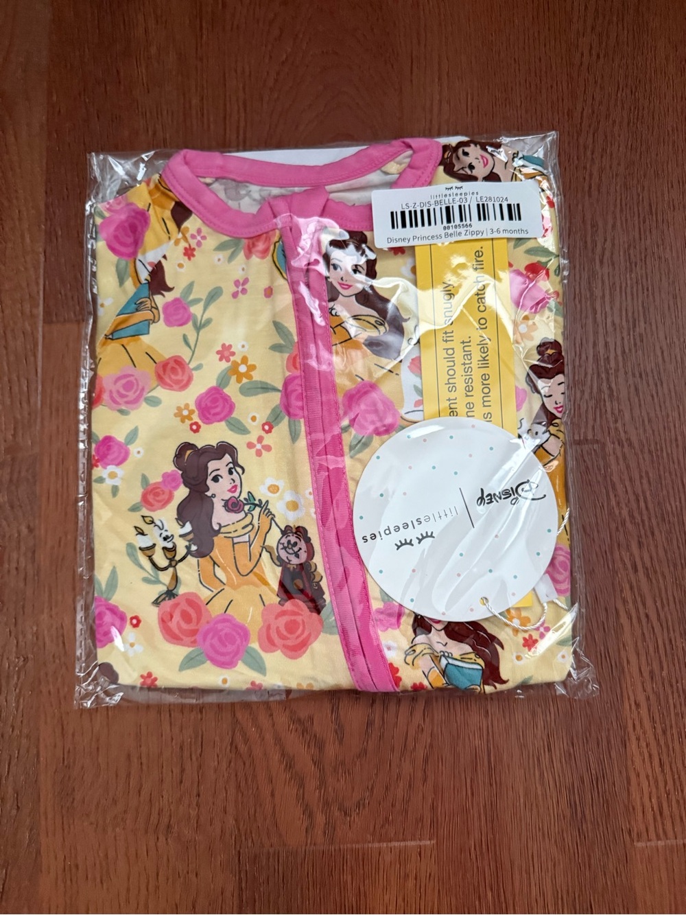 Little Sleepies Disney Princess Belle Zippy 3-6 months